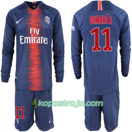 Billiga Fotbollströjor Paris Saint-Germain Di Maria 11 Barn Hemma tröja 2018/19 Långärmad